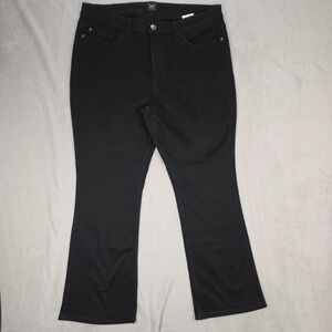 Lee Jeans Womens 16 Short Black Bootcut Midrise Stretch Friction Resistant Denim